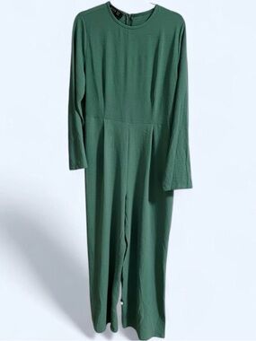 Refka Modest Wide-Leg Jumpsuit Abaya - Green
